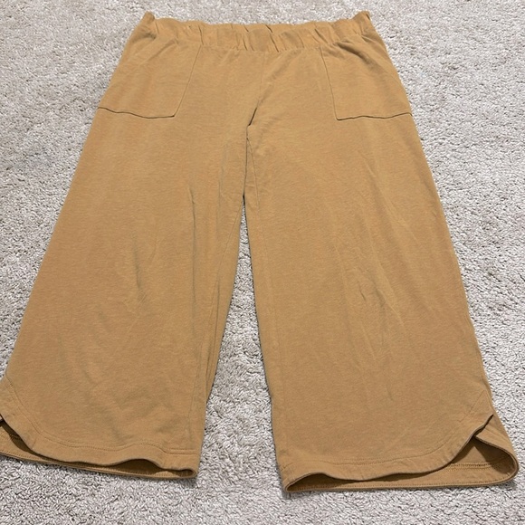 Pure Jill Golden cotton linen wide leg pocketed pants large - Picture 1 of 5